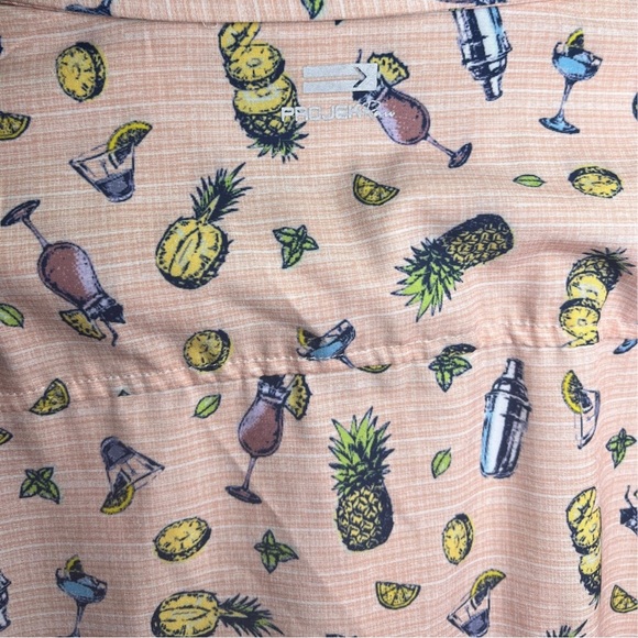 Projek Raw Button Down Mens Large Shirt Sunset Lounge Cocktail Party Vacation - Picture 5 of 6